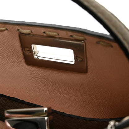 Fendi Vitello Stampa Granata Macro Stitchings Pico Peekaboo Charm Tartufo 6 of 9