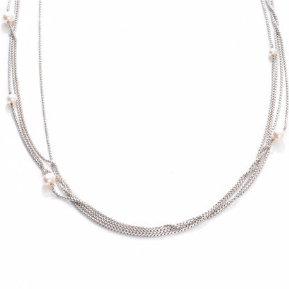 David Yurman Sterling Silver Pearl Multi Chain Necklace 36in 1 of 4