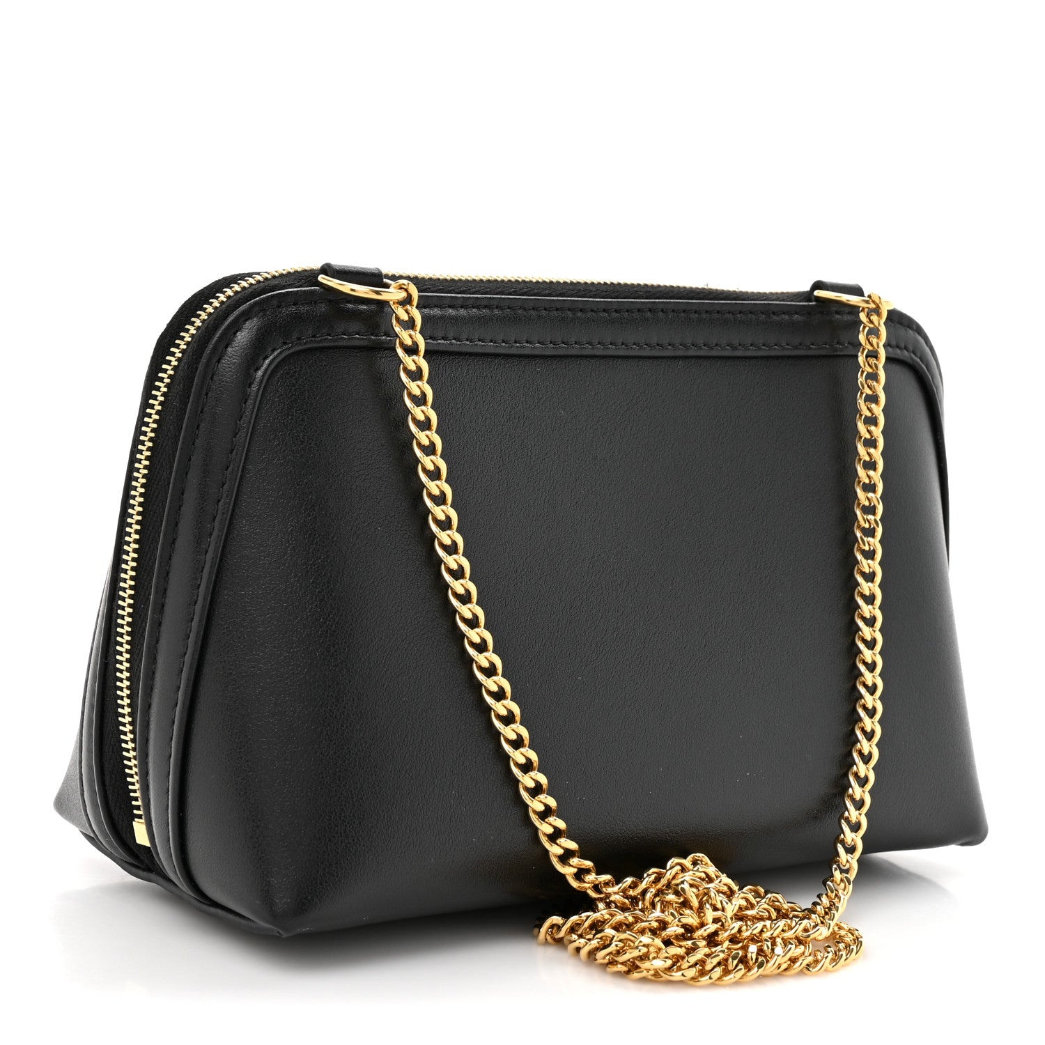 Celine Smooth Calfskin Cuir Triomphe Clutch on Chain Black 3 of 11