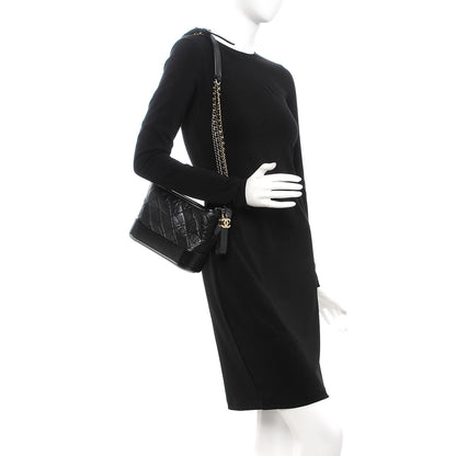 Chanel Aged Calfskin Quilted Small Gabrielle Hobo Black 4 of 9