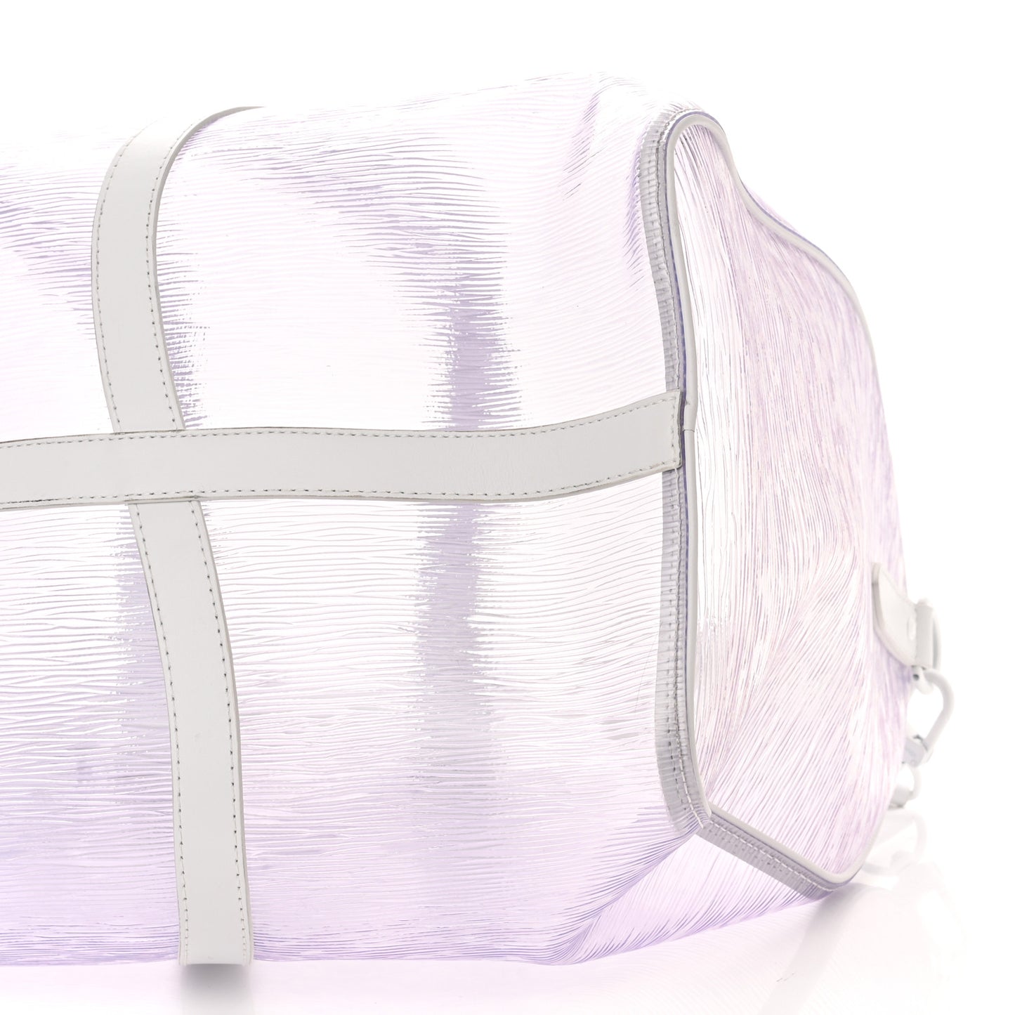 PVC Epi Embossed Wavy Keepall Bandouliere 50 White