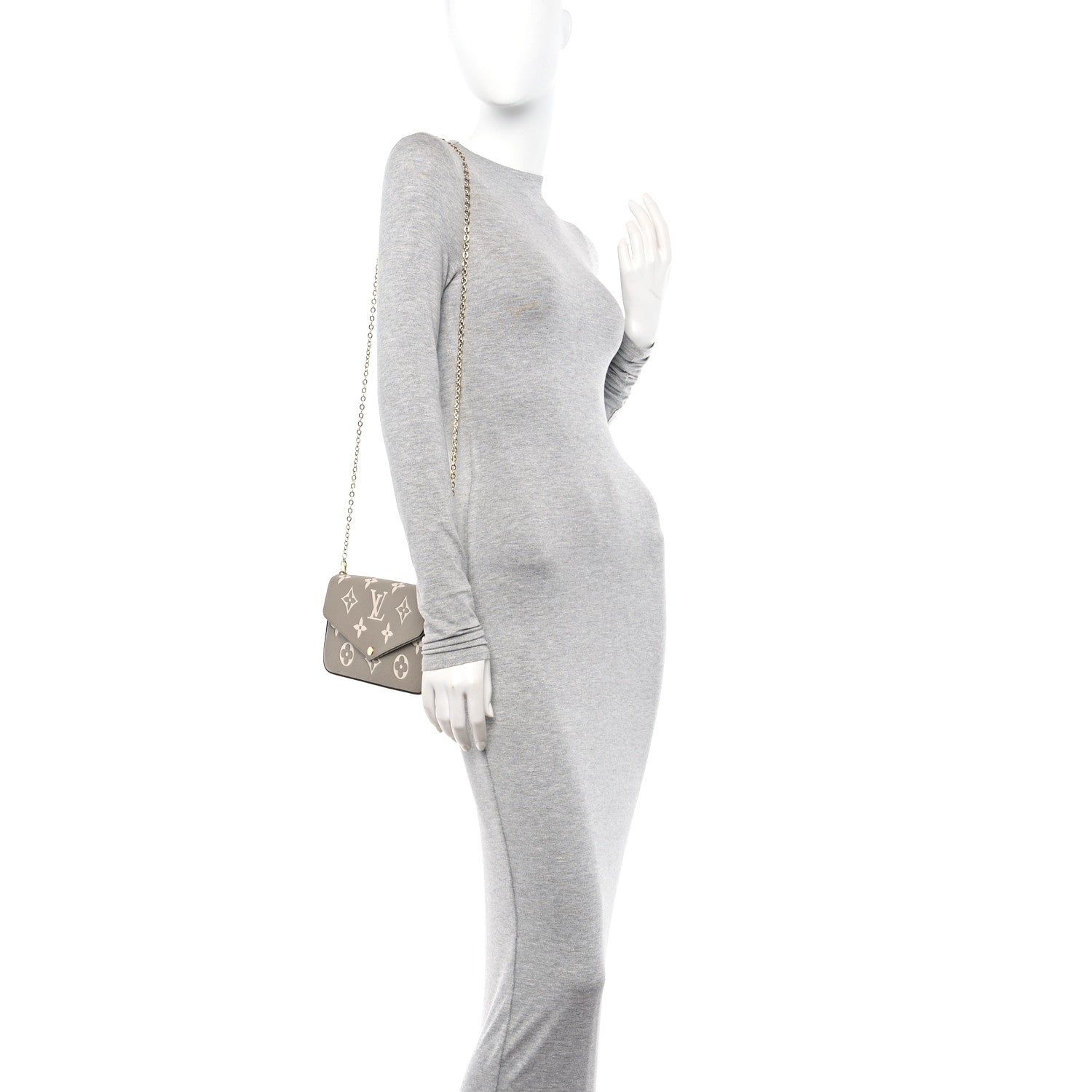 Louis Vuitton Empreinte Monogram Giant Felicie Pochette Tourterelle Creme 2 of 11