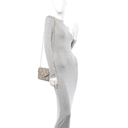 Louis Vuitton Empreinte Monogram Giant Felicie Pochette Tourterelle Creme 2 of 11