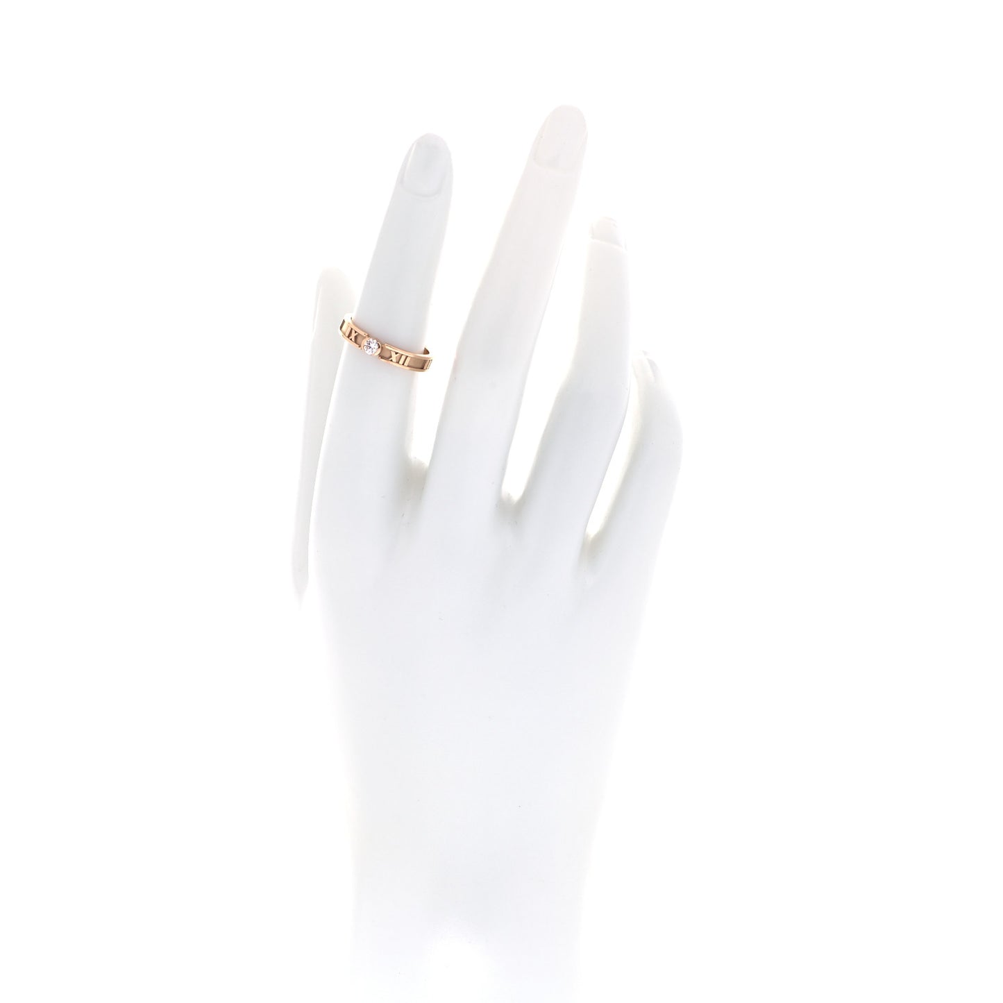 18K Rose Gold Diamond Narrow Atlas Closed Ring 51 5.75