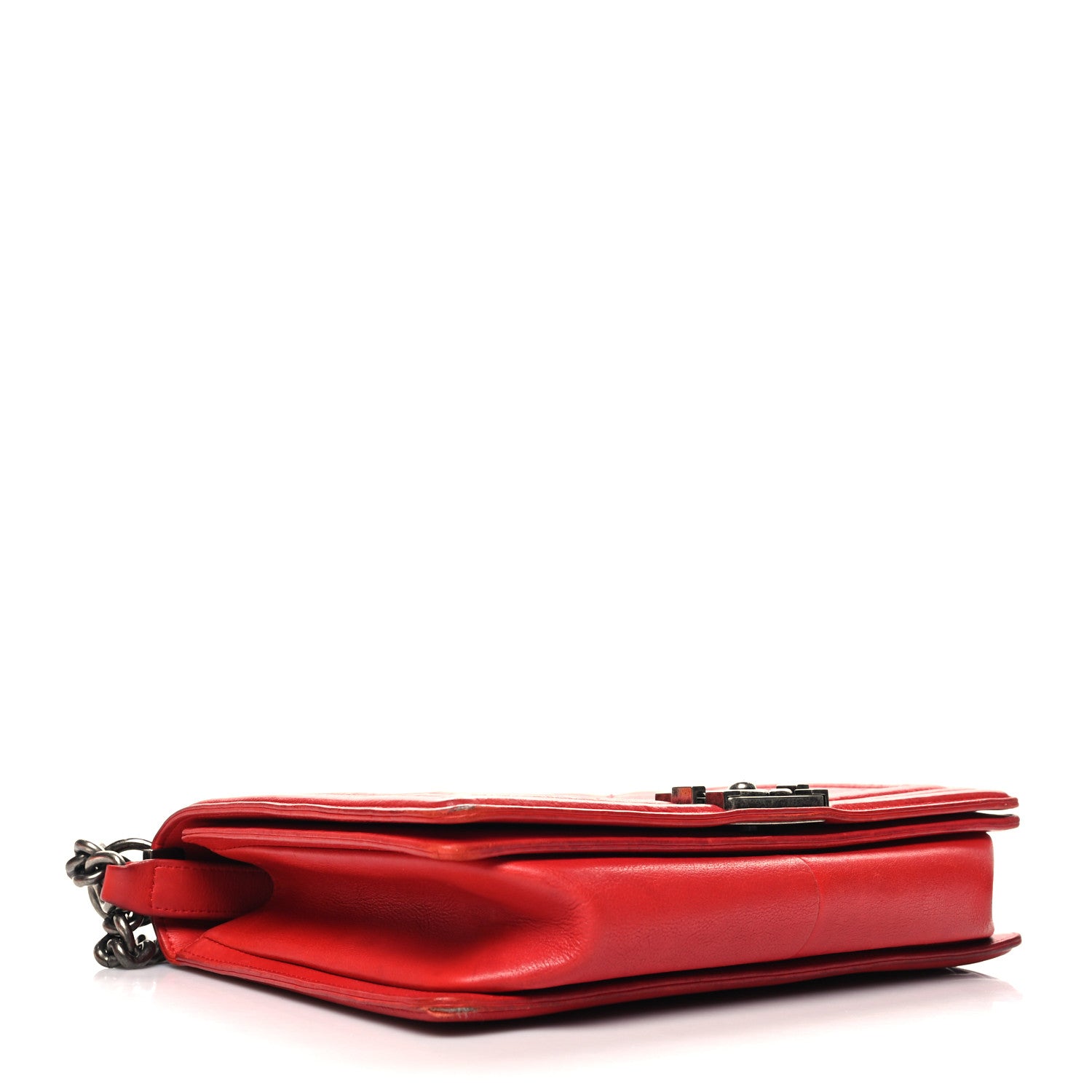 Chanel Calfskin Double Stitch New Medium Boy Flap Red 4 of 16