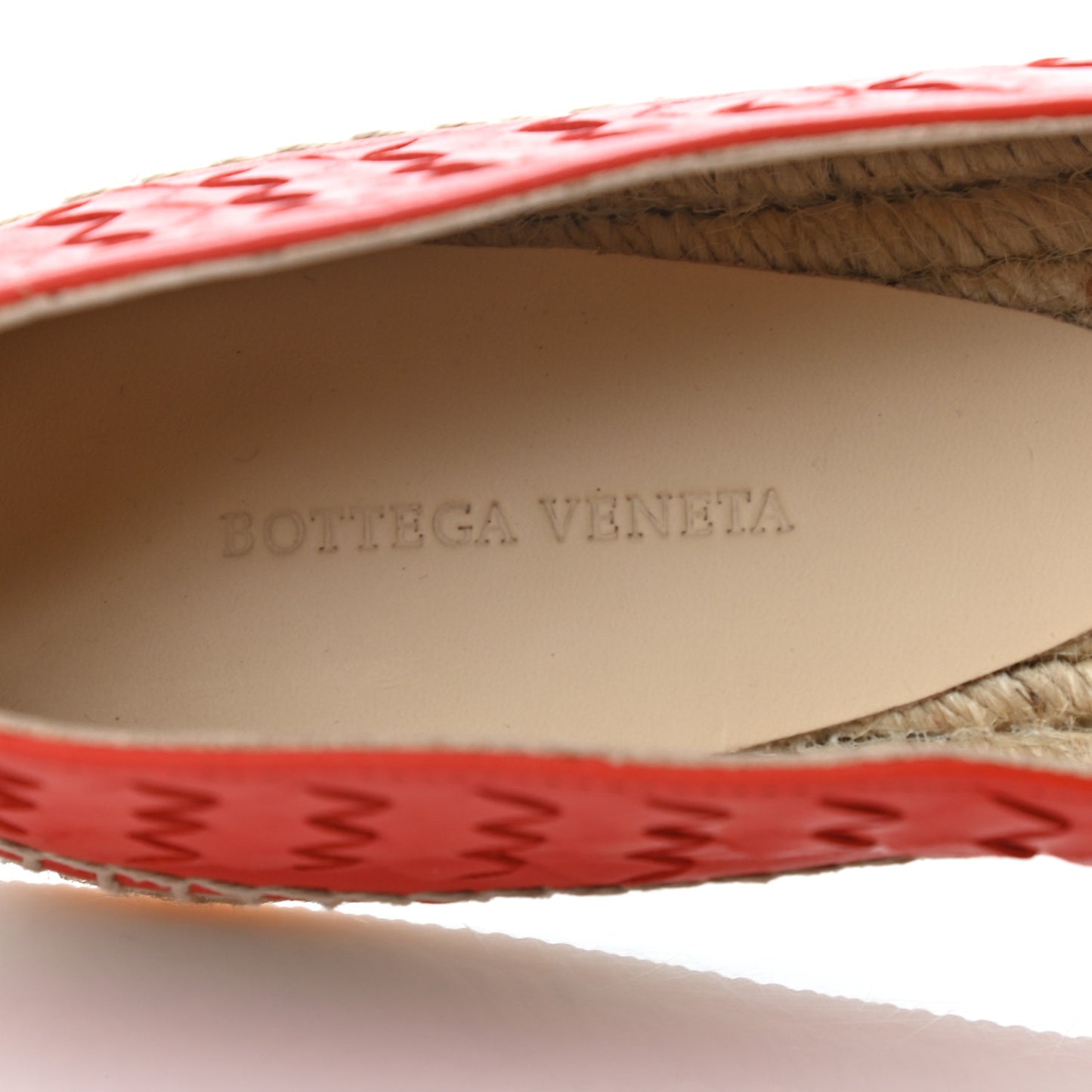 Nappa Intrecciato Slip On Espadrille 38 Red