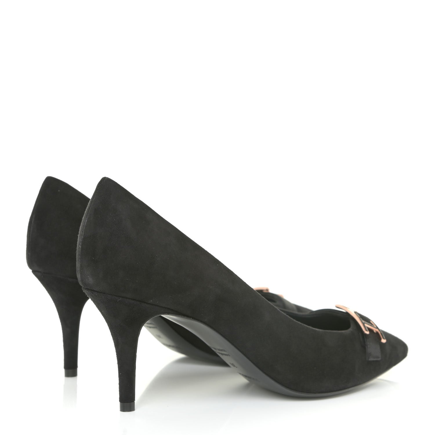 Hermes Chevre Velours Blush Pumps 39 Black 4 of 11