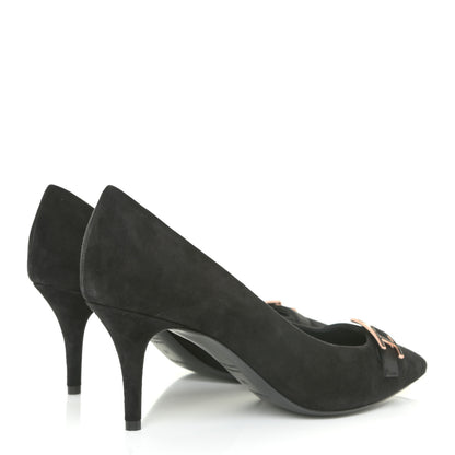 Hermes Chevre Velours Blush Pumps 39 Black 4 of 11