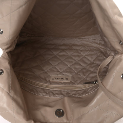 Chanel Shiny Calfskin Quilted Small Chanel 22 Ecru 6 of 11