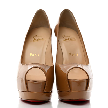 Christian Louboutin Patent Lady Peep 150 Pumps 36 Nude 2 of 7