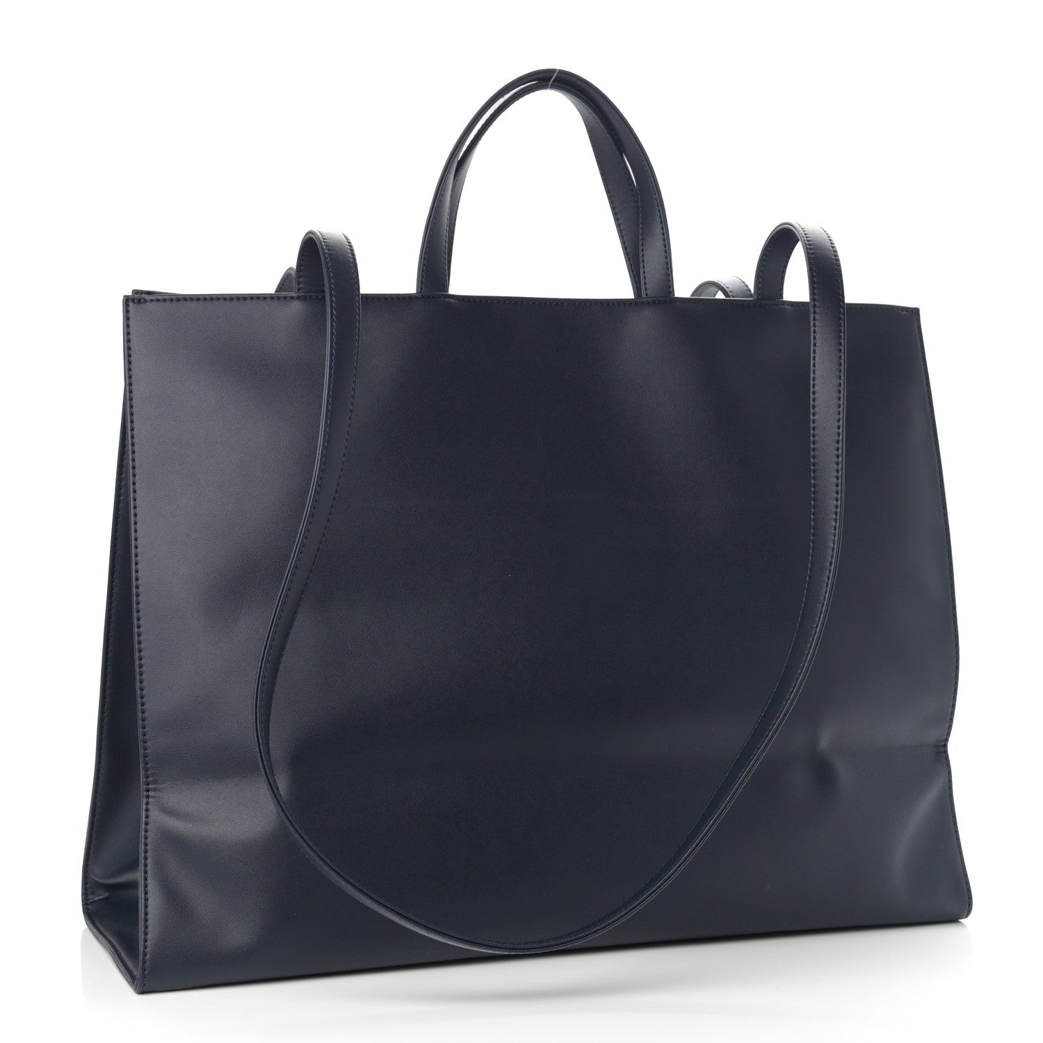 Telfar Vegan Leather Medium Shopping Bag Navy 3 of 10