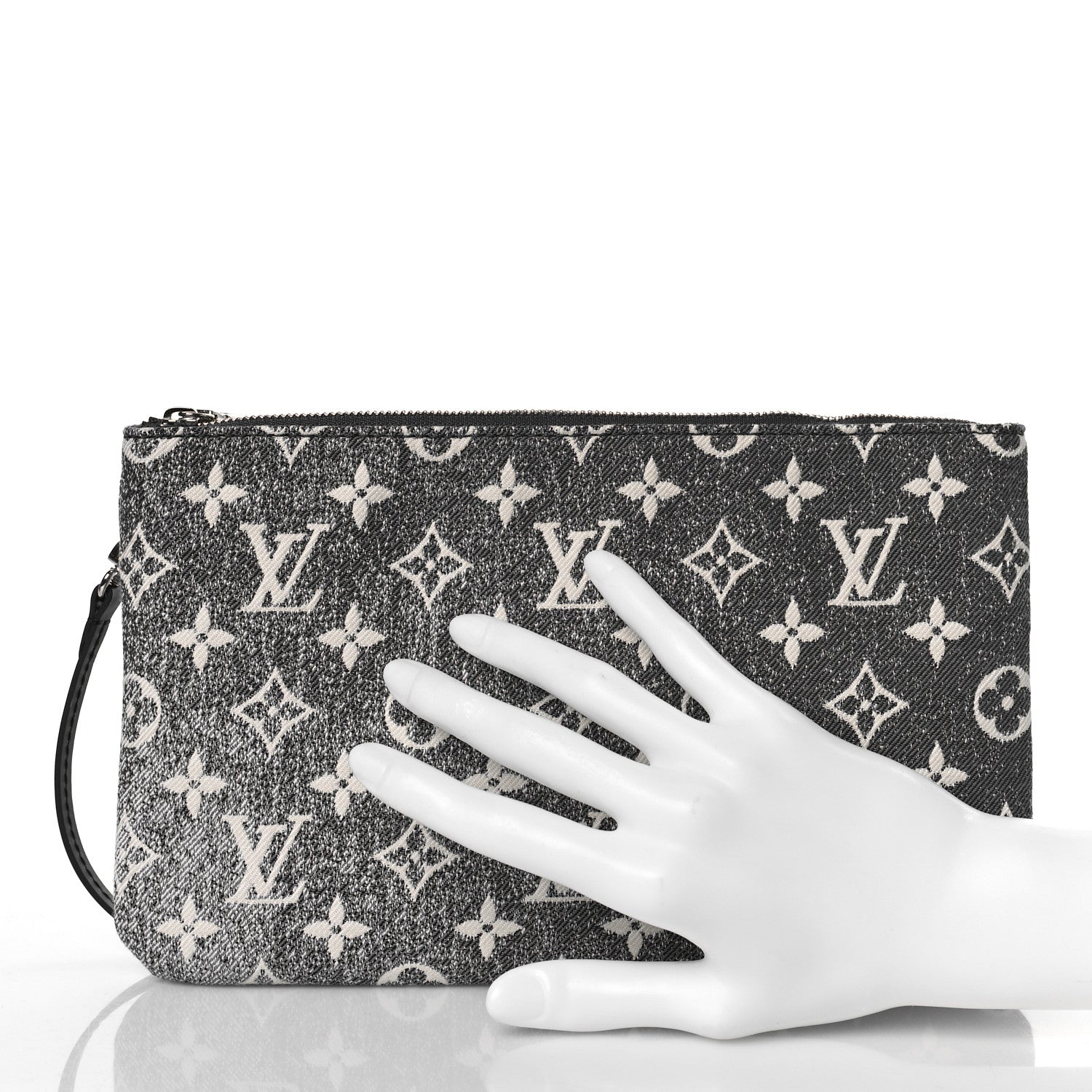 Louis Vuitton Denim Monogram Jacquard Neverfull MM GM Pochette Gray 2 of 8