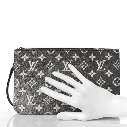 Louis Vuitton Denim Monogram Jacquard Neverfull MM GM Pochette Gray 2 of 8