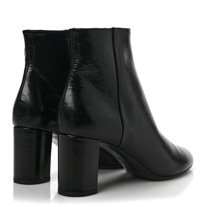 Saint Laurent Calfskin Loulou 70 Uniform Ankle Boots 38.5 Black 4 of 7