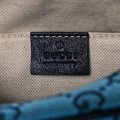 Gucci Monogram Multicolor Matelasse Diagonal Small GG Marmont Chain Shoulder Bag Light Blue 6 of 13