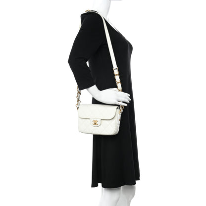 Chanel Caviar Quilted Mini Chain Flap White 2 of 11