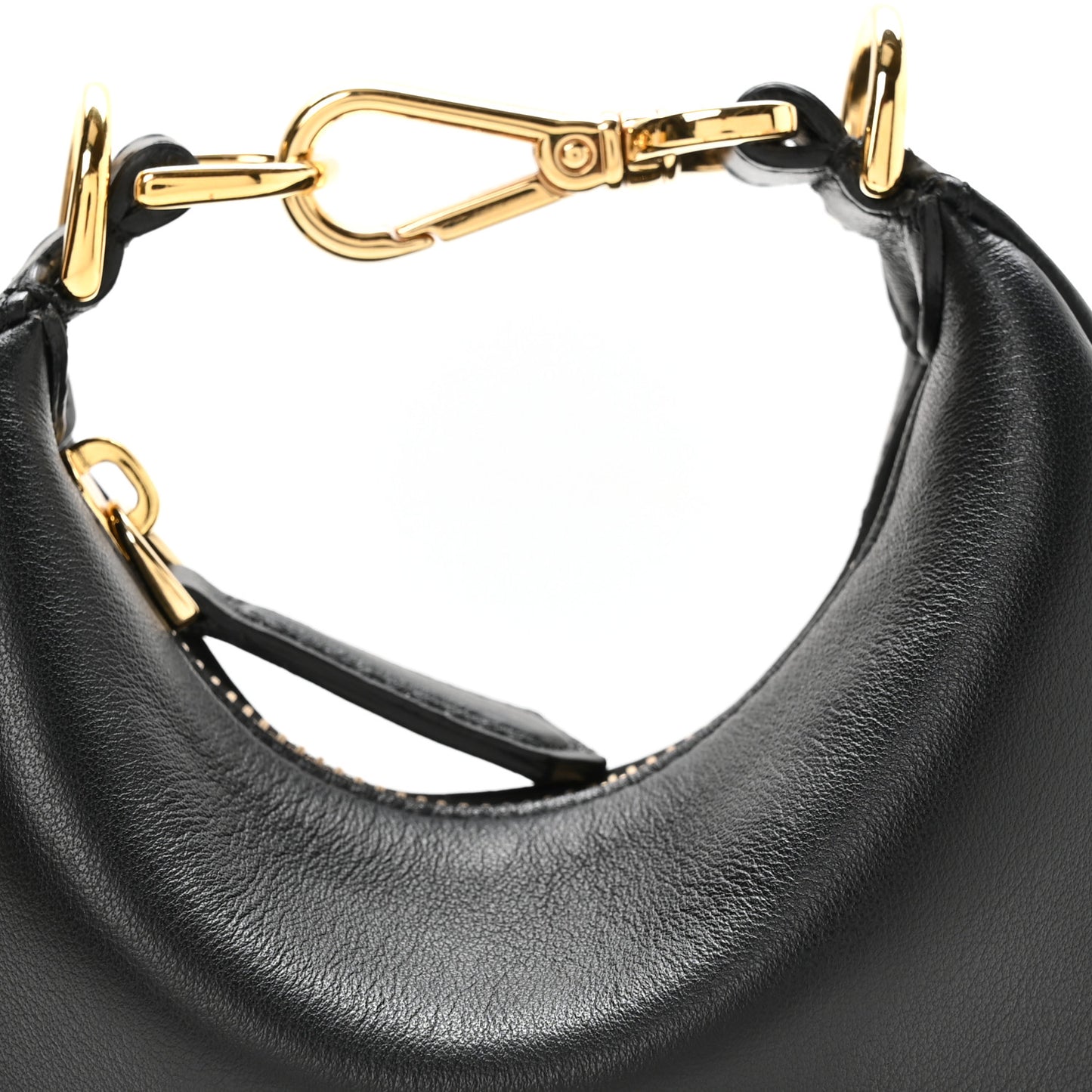 Vitello Grace Matte Nano Fendigraphy Hobo Charm Black