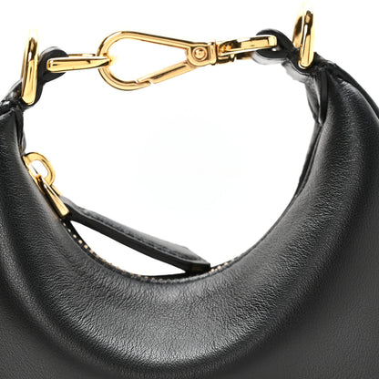 Fendi Vitello Grace Matte Nano Fendigraphy Hobo Charm Black 8 of 11
