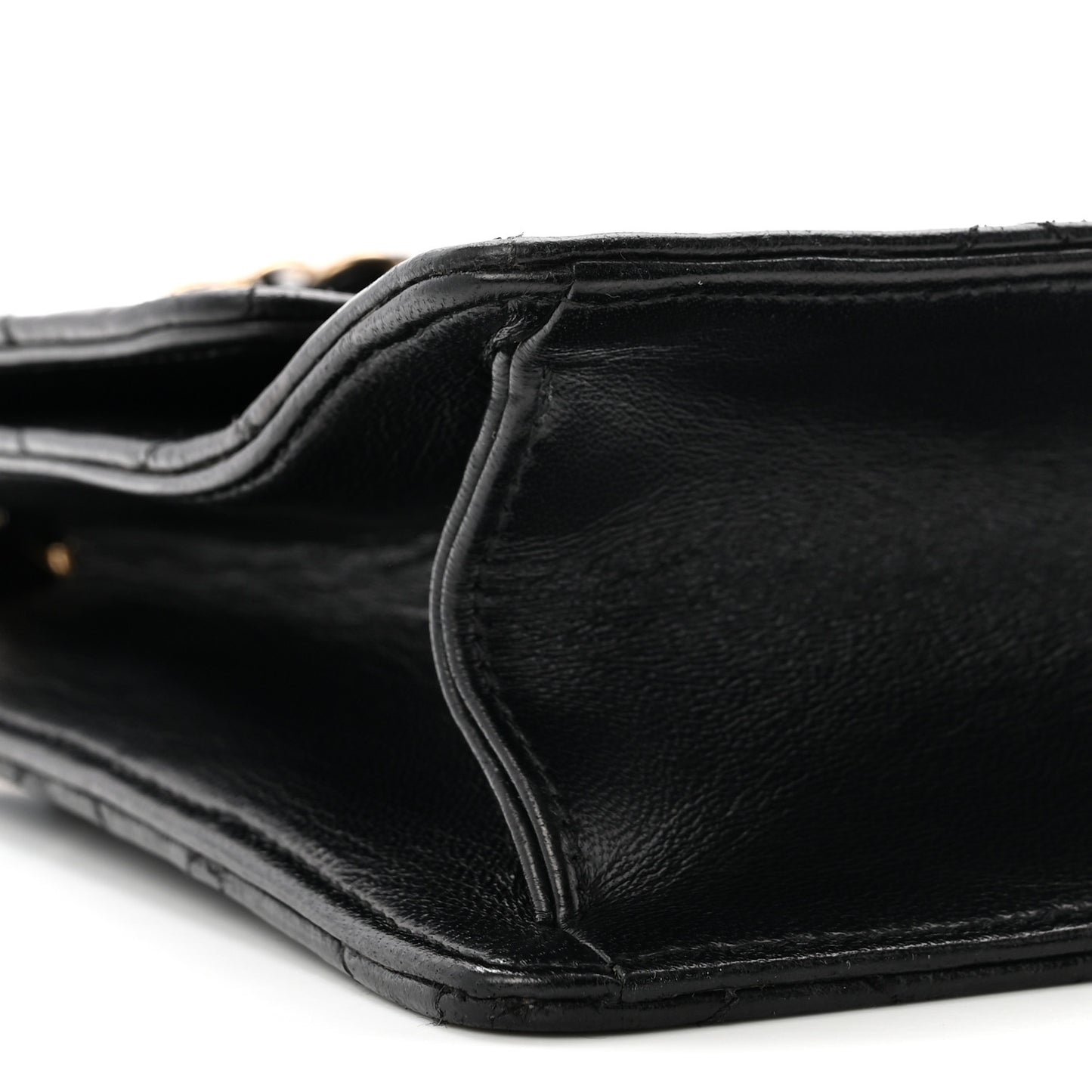 Lambskin Quilted Large Golden Class Flap Black