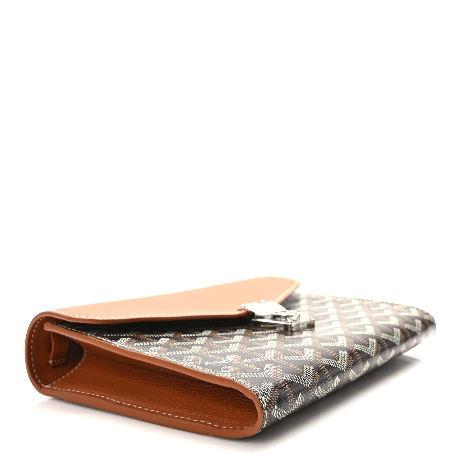 Goyard Goyardine Calfskin Chypre Wallet Pouch Black Gold 4 of 11