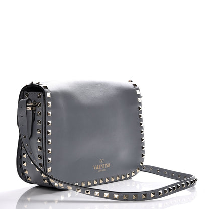 Valentino Garavani Vitello Medium Rockstud Flap Saddle Bag Light Stone 3 of 8