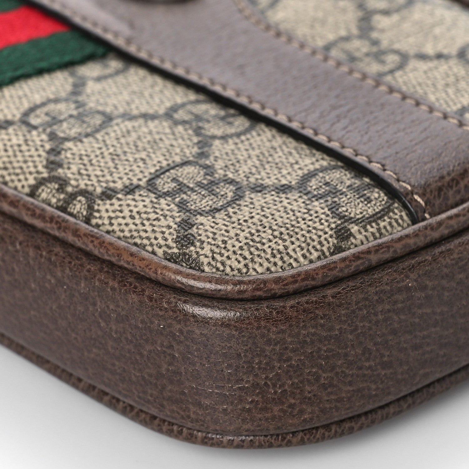Gucci GG Supreme Monogram Ophidia Phone Case Wristlet Brown 9 of 12
