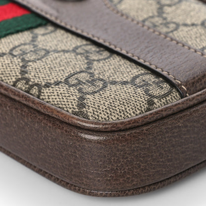 Gucci GG Supreme Monogram Ophidia Phone Case Wristlet Brown 9 of 12