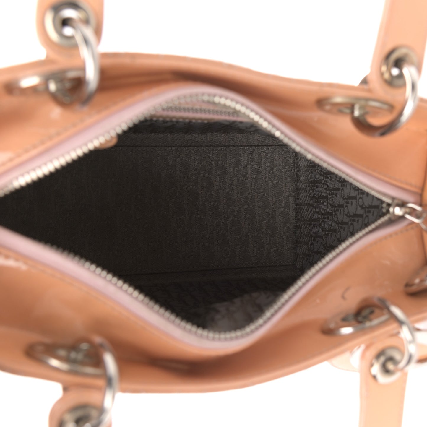 Patent Cannage Medium Lady Dior Pale Pink