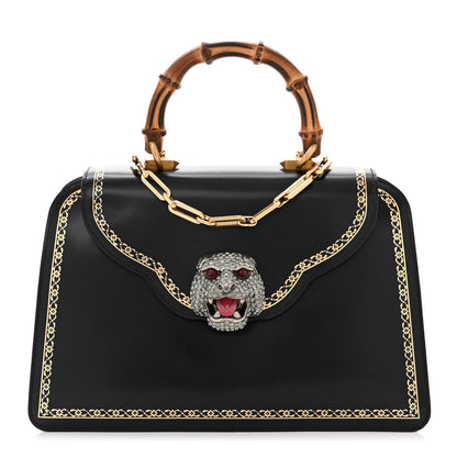 Gucci Calfskin Bamboo Medium Thiara Top Handle Bag Black 1 of 14