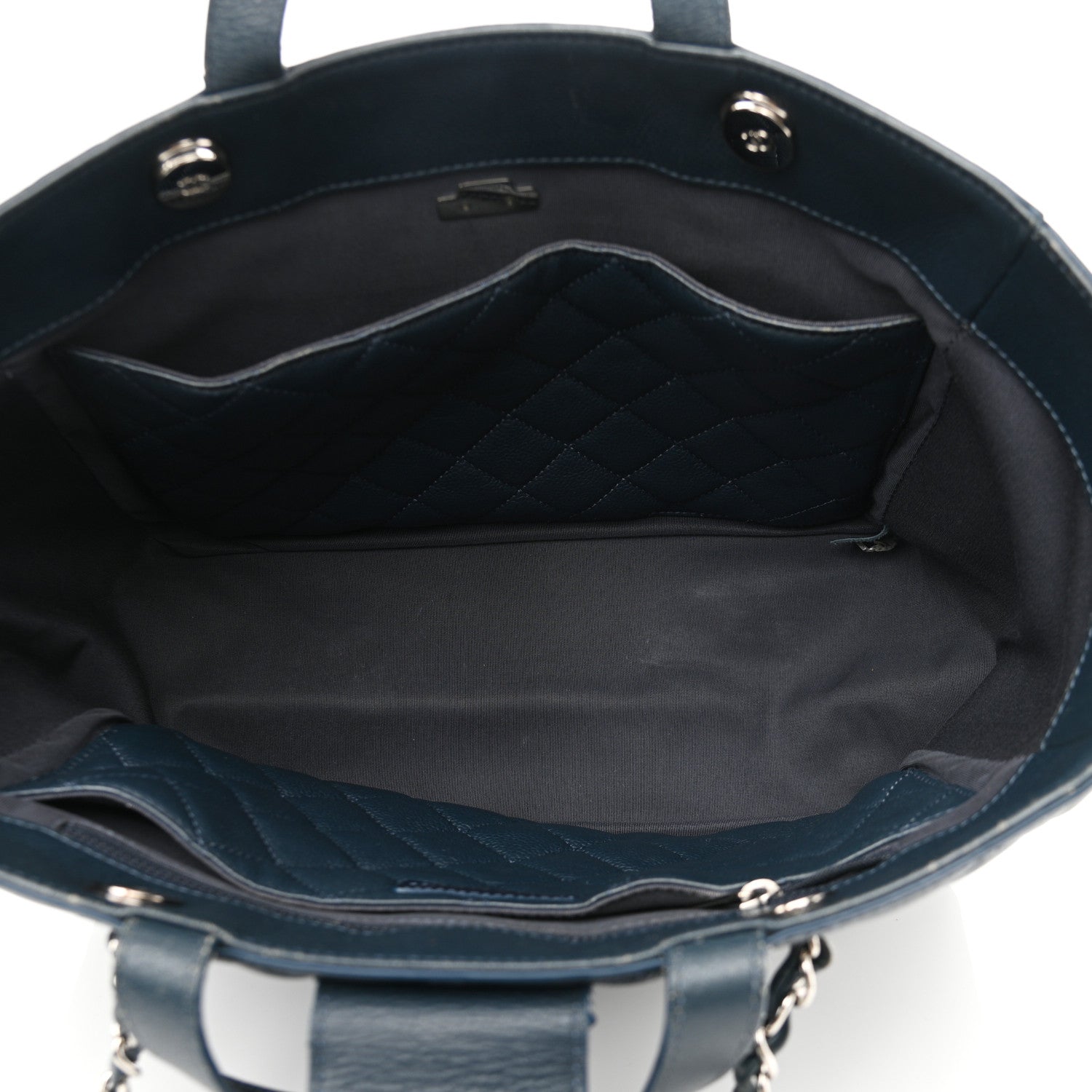 Chanel Caviar Quilted Large CC Box Shopping Tote Navy 5 of 24