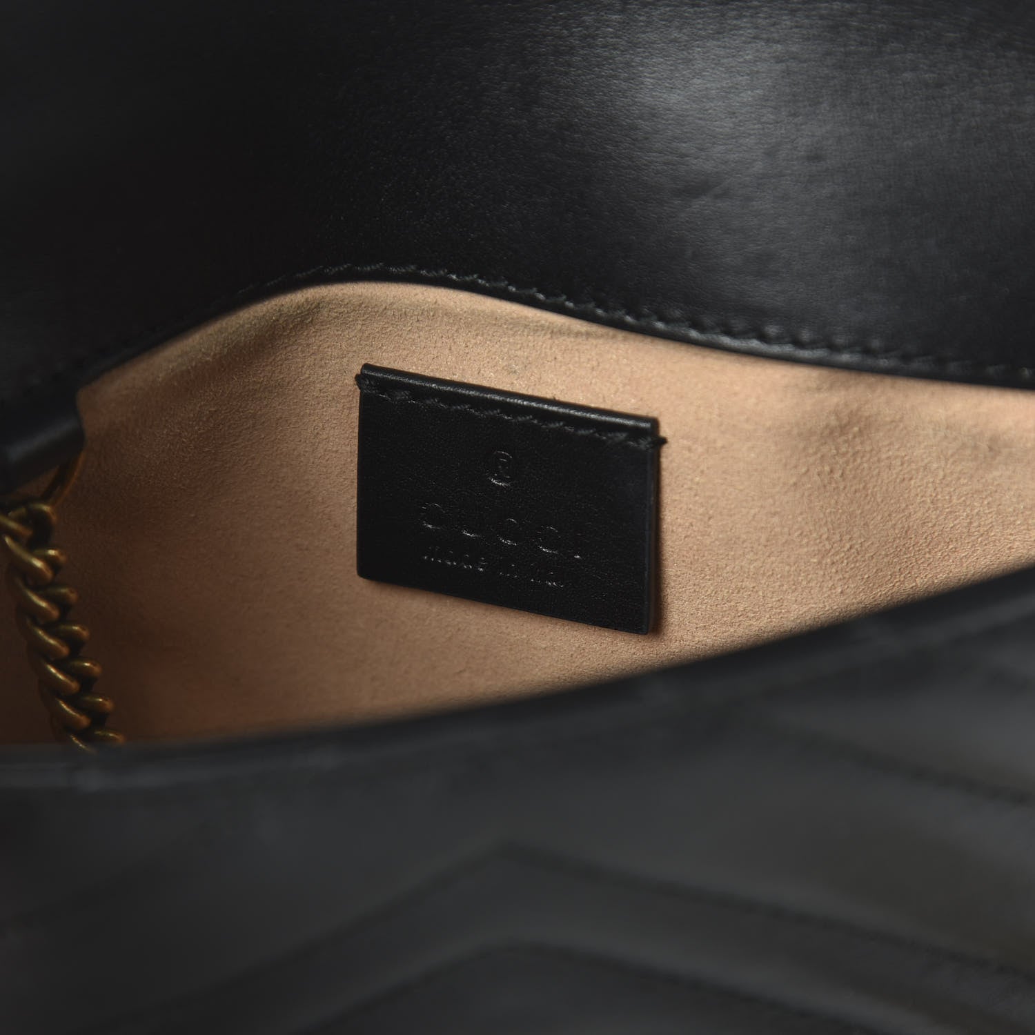 Gucci Calfskin Matelasse Super Mini GG Marmont Shoulder Bag Black 8 of 10