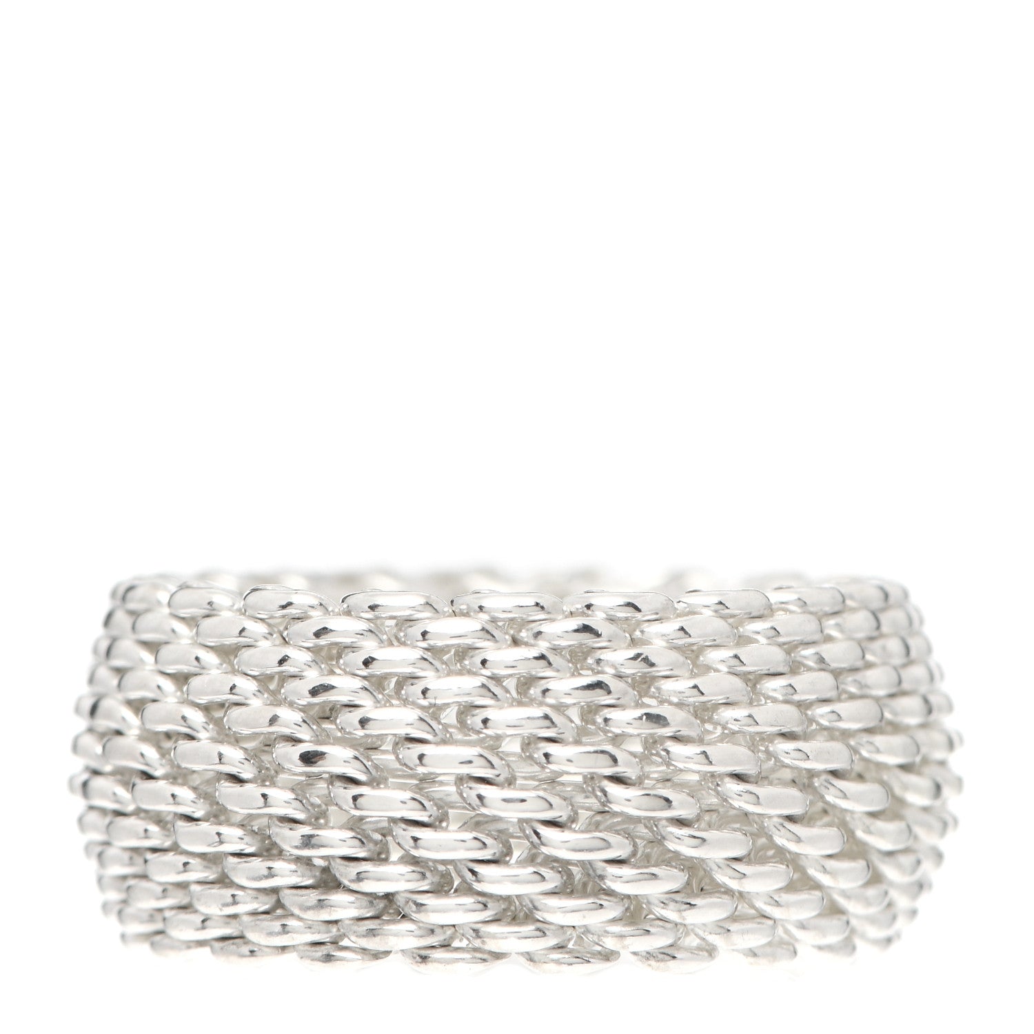 Tiffany Sterling Silver Somerset Mesh Ring 54 6.75 3 of 4