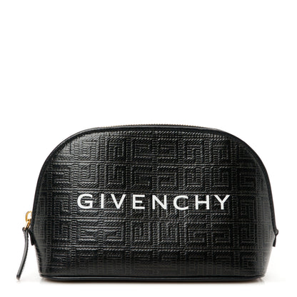 Givenchy Coated Canvas Logo 4G Embossed Cosmetic Pouch Black 1 of 10