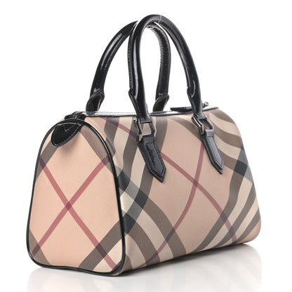 Burberry Supernova Check Patent Small Chester Bowling Bag Black 2 of 7