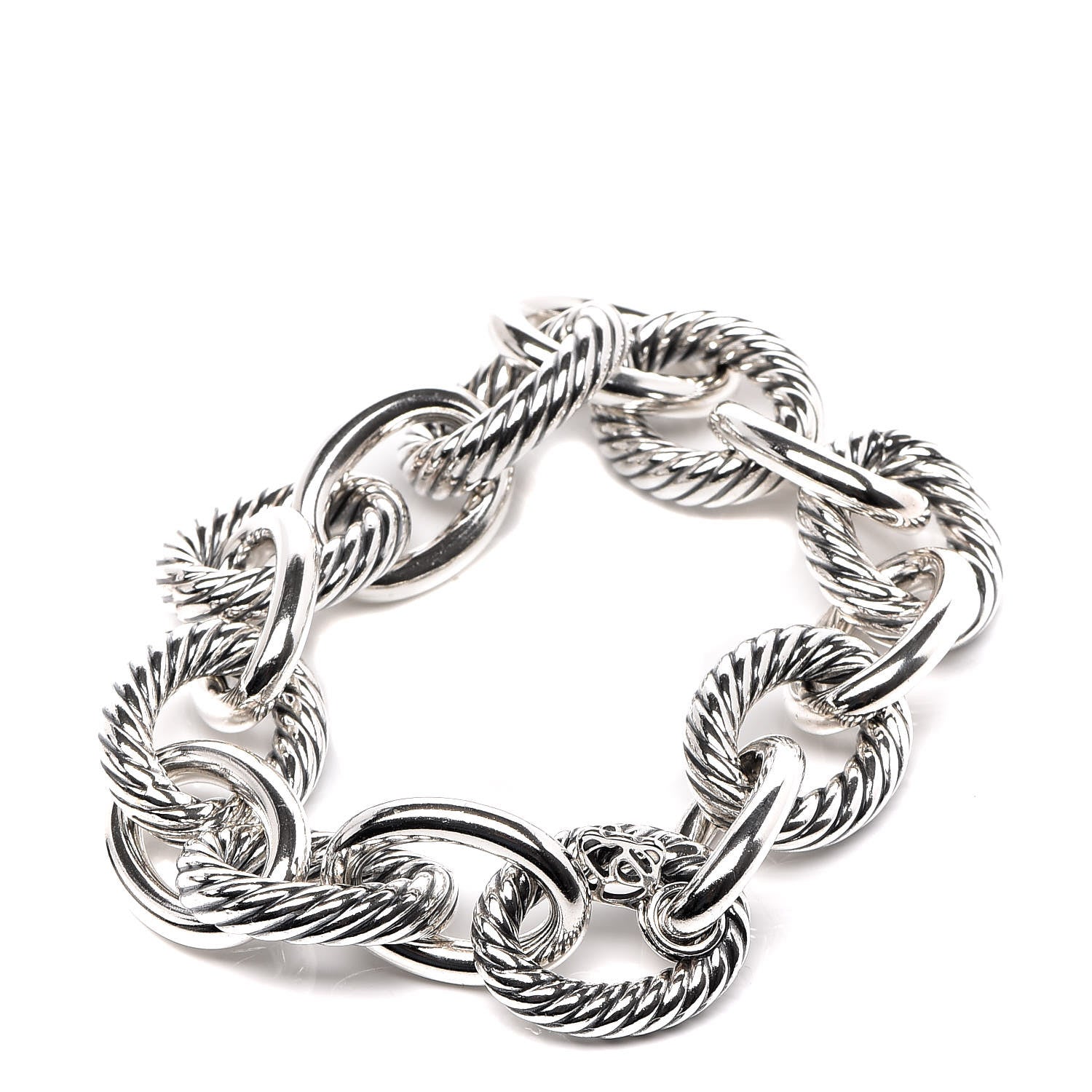 David Yurman Sterling Silver 17mm Extra Large Oval Link Bracelet 3 of 6