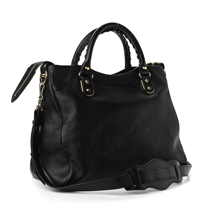 Balenciaga Chevre Gold Metallic Edge Hardware Velo Black 3 of 10