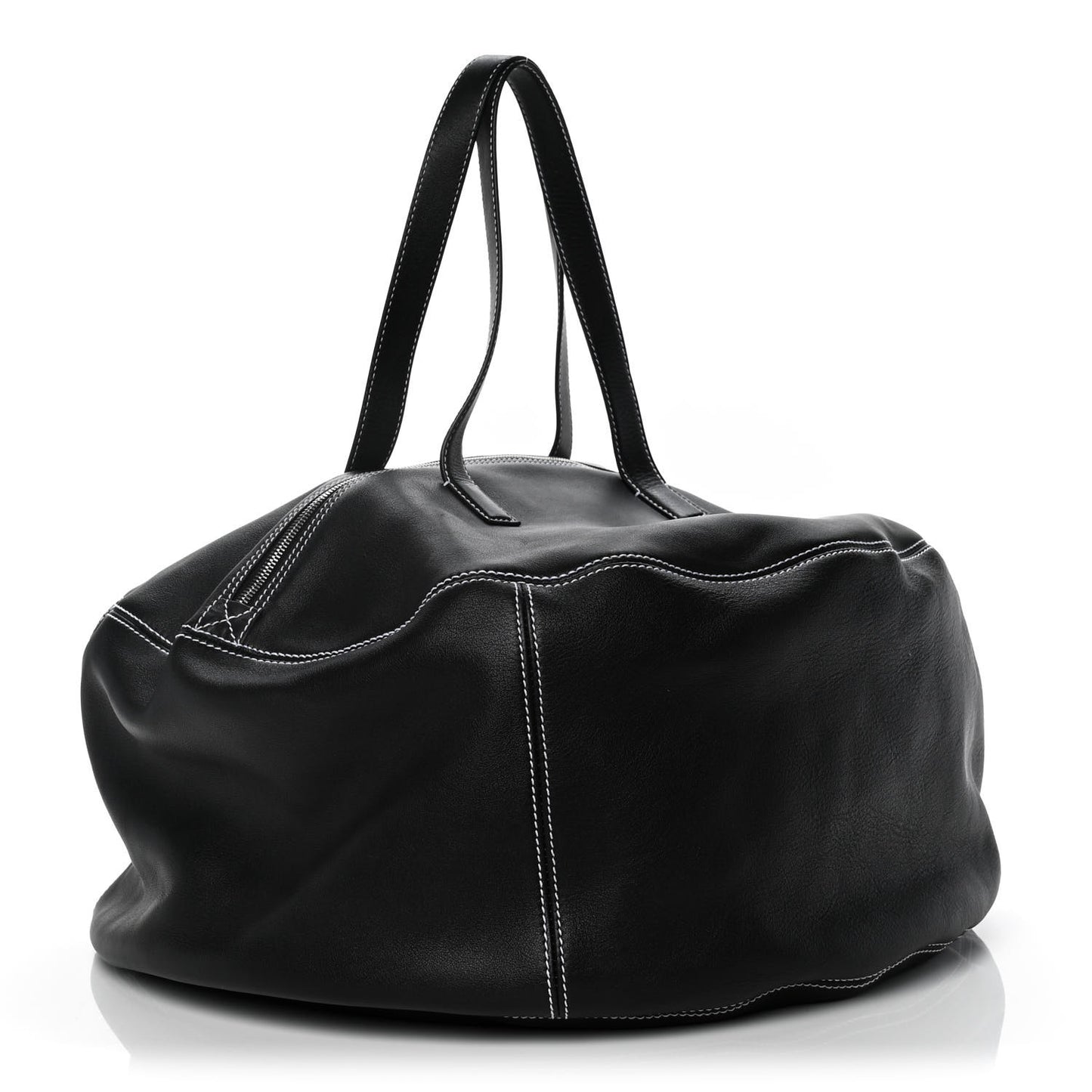 Calfskin Round Air Hobo Large Black