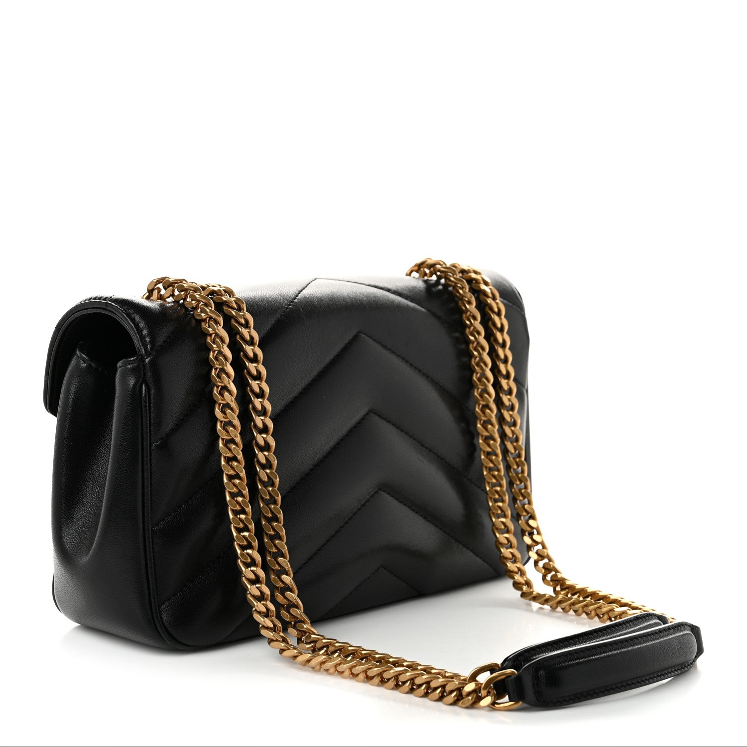 Saint Laurent Lambskin Chevron Quilted Small Loulou Black 4 of 12