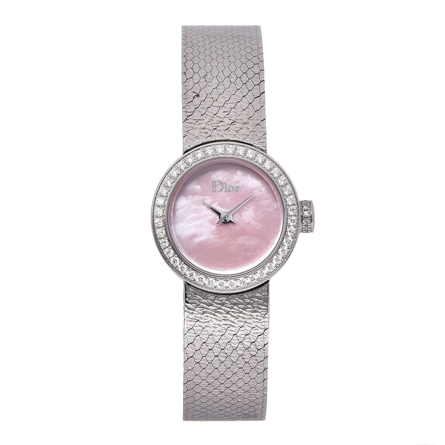 Christian Dior Stainless Steel Diamond Bezel Pink Mother of Pearl 19mm La D De Dior Quartz Watch 1 of 5