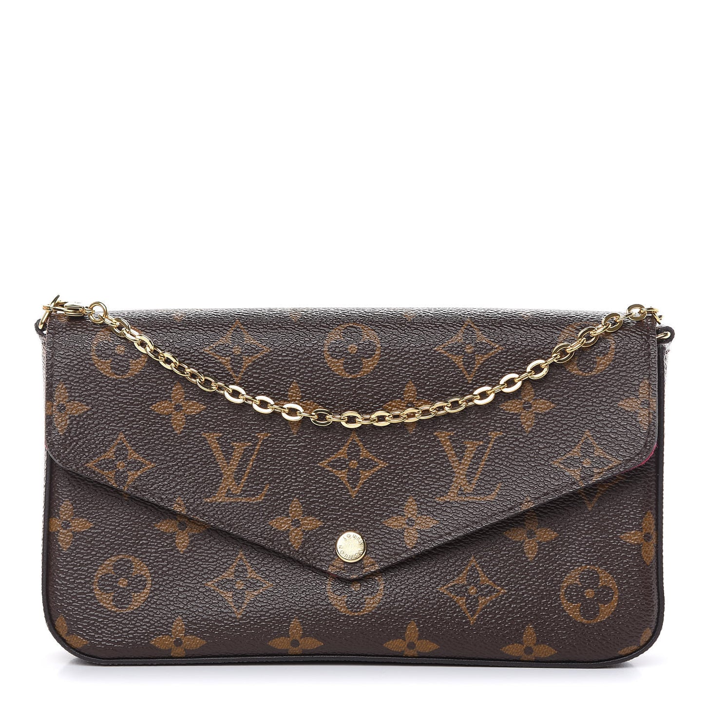 Monogram Pochette Felicie Chain Wallet Fuchsia