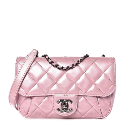 Chanel Glazed Calfskin Quilted Mini Coco Pleats Flap Pink 1 of 10