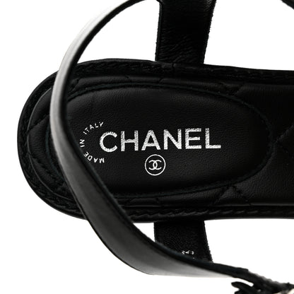 Chanel Lambskin Chain CC Thong Sandals 35.5 Black 6 of 11