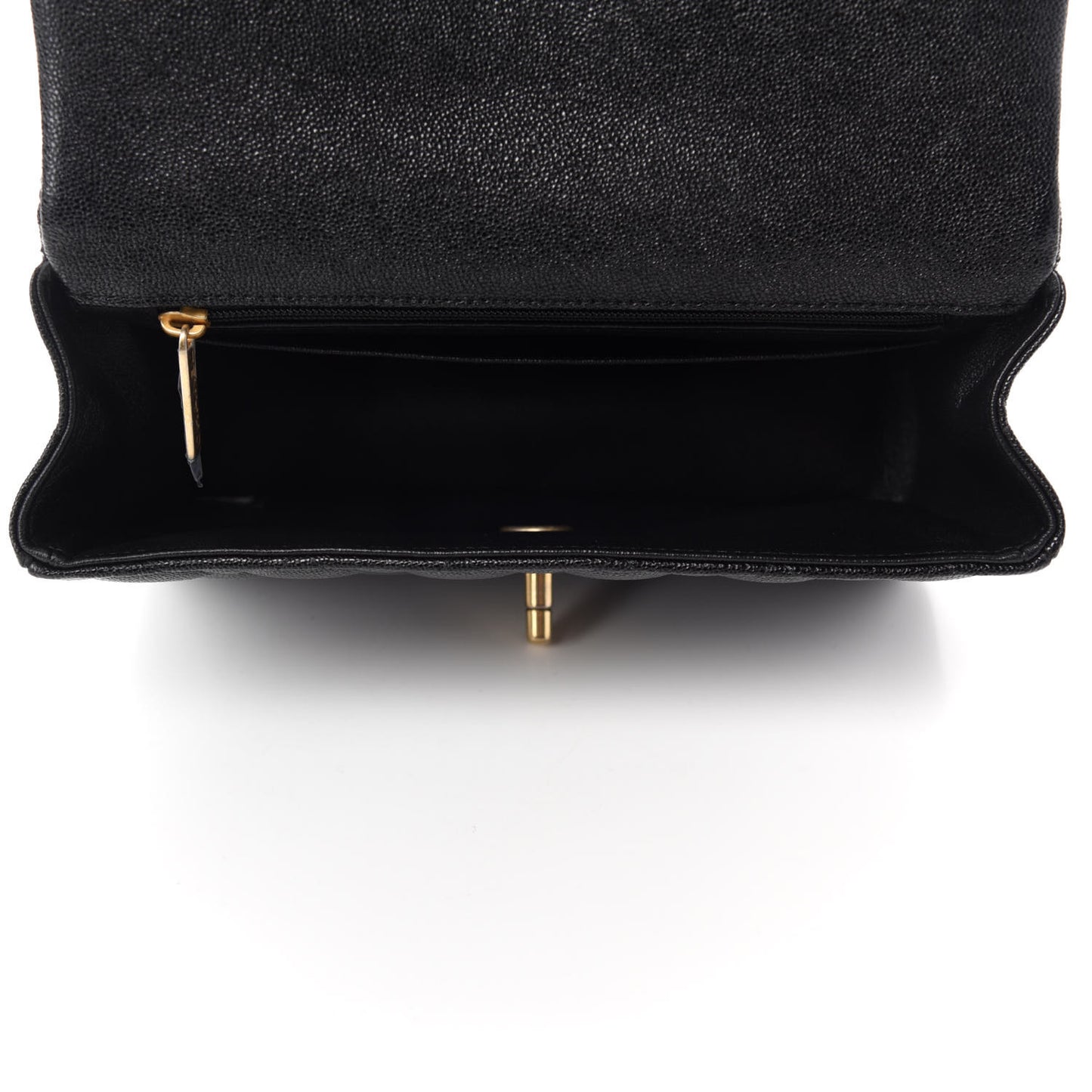 Caviar Quilted Mini Top Handle Rectangular Flap Black