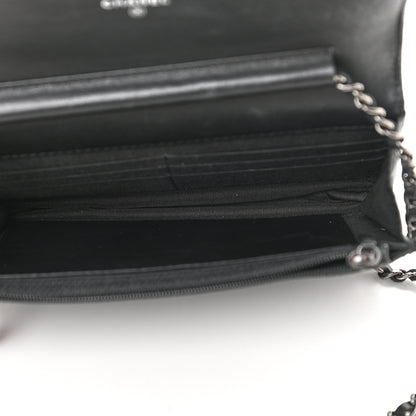 Chanel Lambskin Quilted Boy Wallet On Chain WOC Black 5 of 10