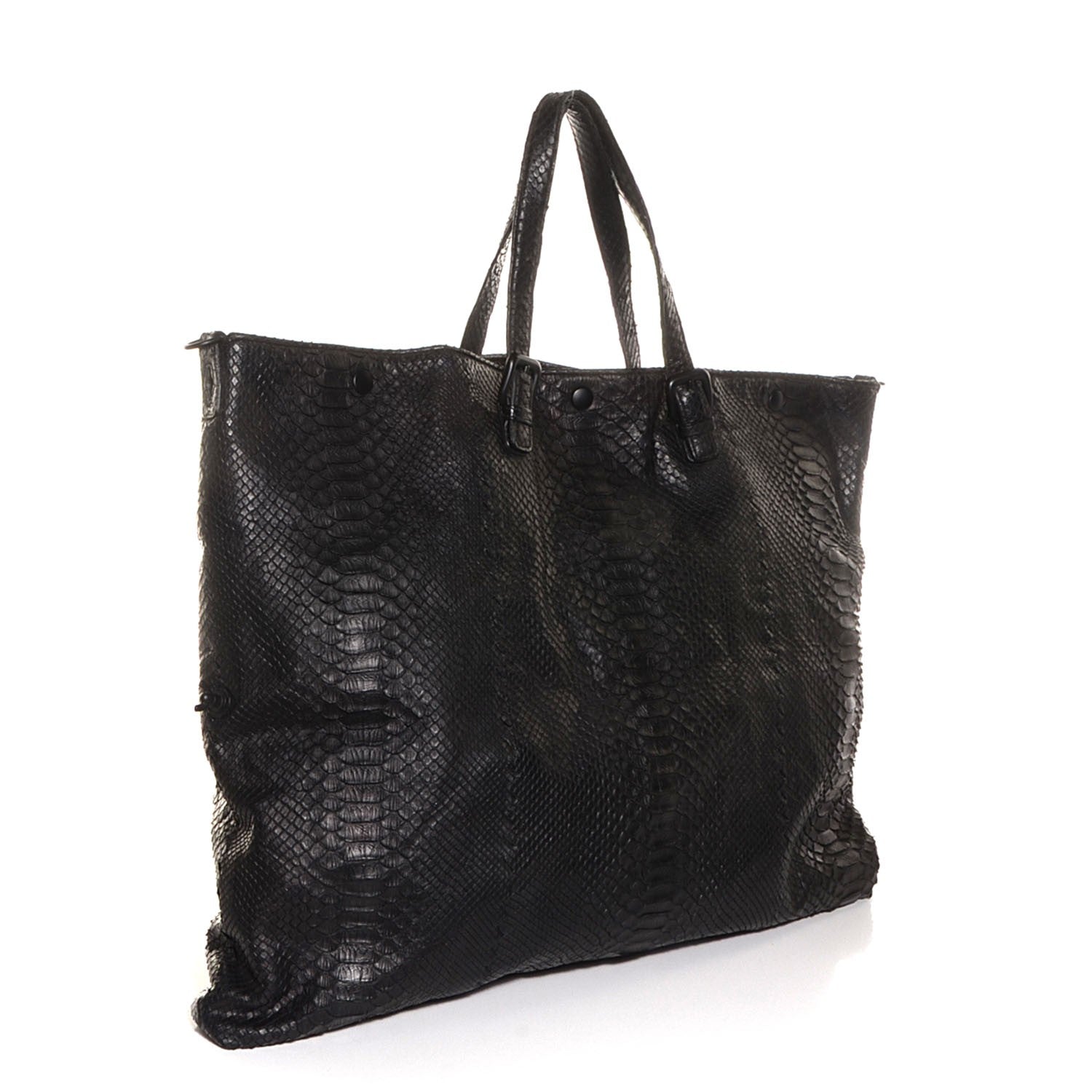 Bottega Veneta BOTTEGA VENETA Python Convertible Tote Bag Black 3 of 9