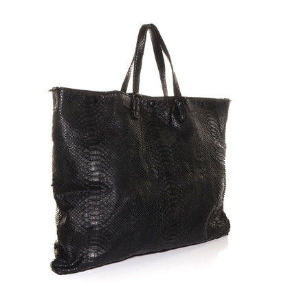 Bottega Veneta BOTTEGA VENETA Python Convertible Tote Bag Black 3 of 9