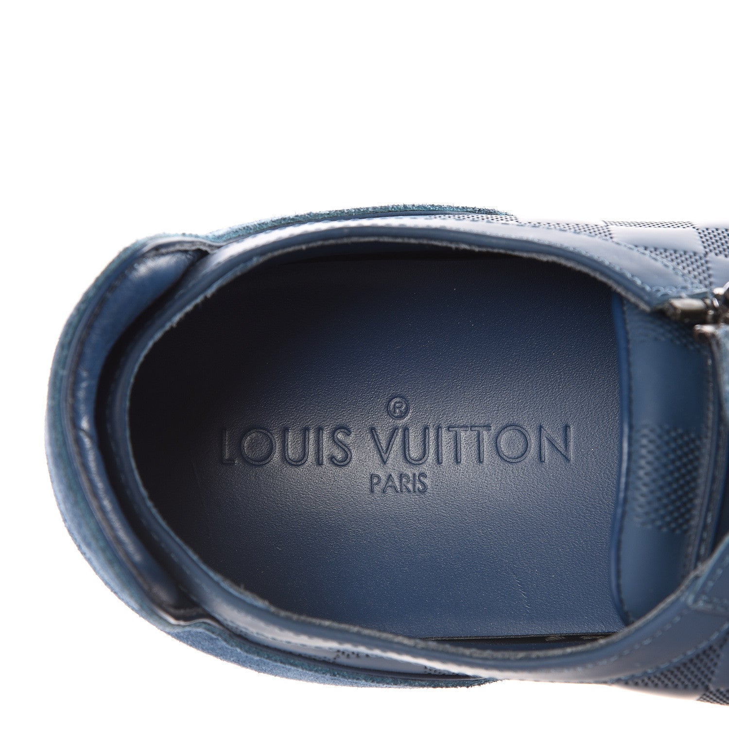Louis Vuitton Damier Challenge Zip Up Sneakers 7.5 Blue 9 of 12