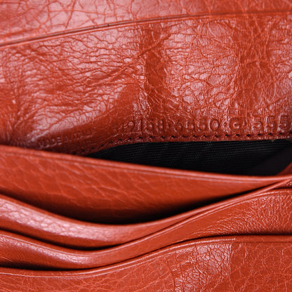 Balenciaga Agneau Giant 12 Gold Hardware Bill Fold Zip Wallet Rouge Ambre 6 of 6