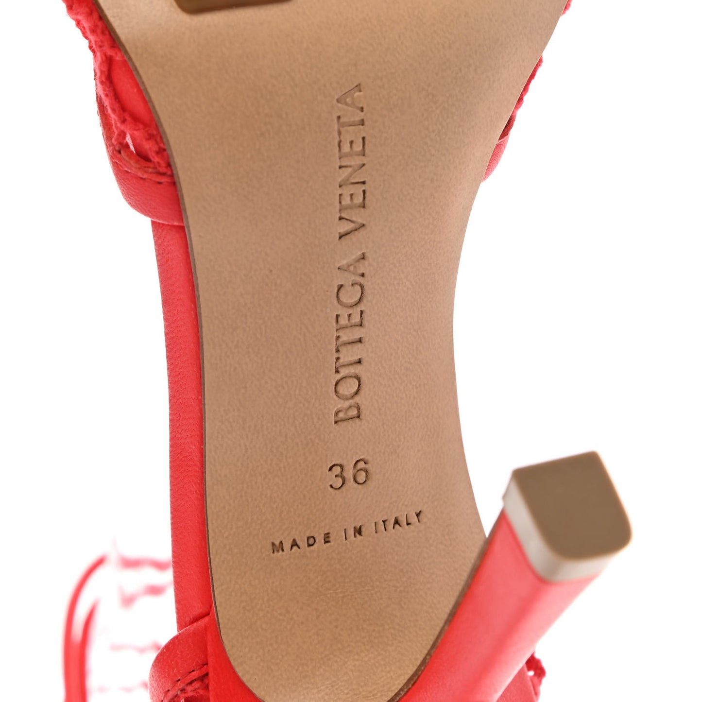 Mesh Nappa Stretch Ankle Tie Sandals 36 Tomato