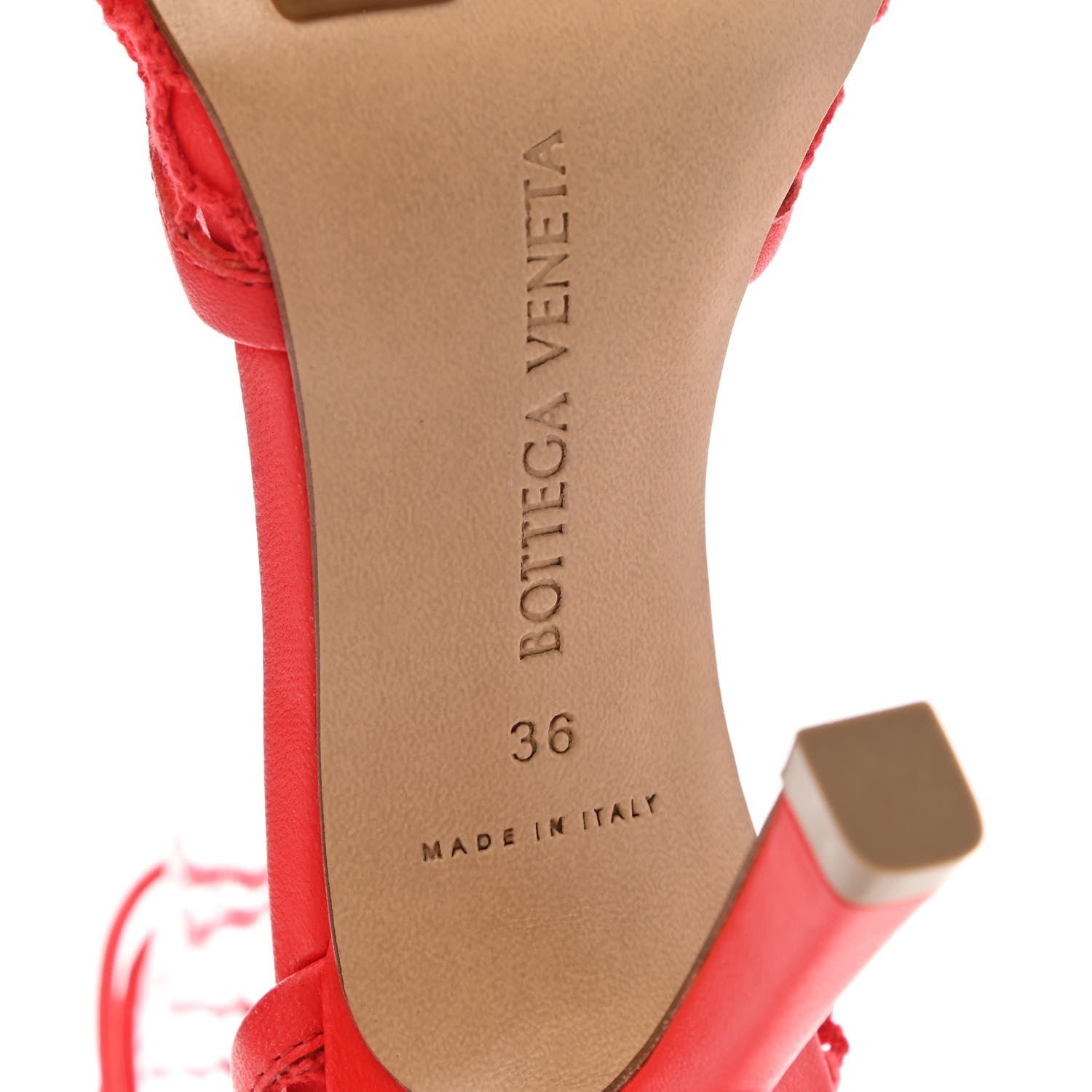 Bottega Veneta Mesh Nappa Stretch Ankle Tie Sandals 36 Tomato 6 of 7